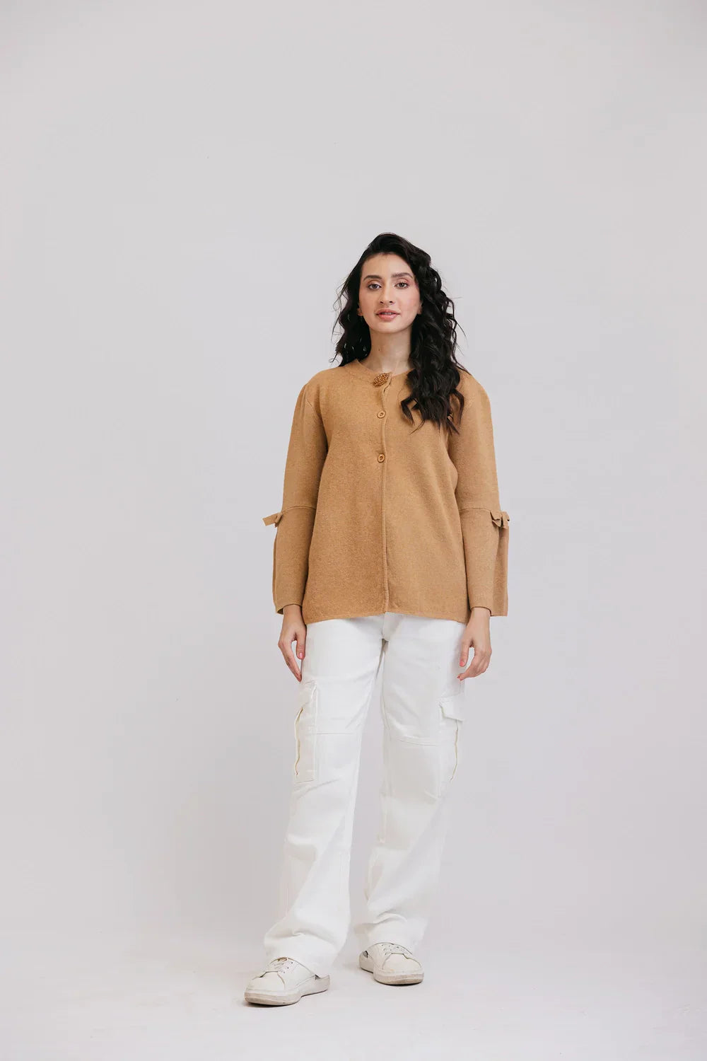 Picture of <!--azr-->Full Sleeves Round Neck Cardigan Sweater - Available at Raja Sahib
