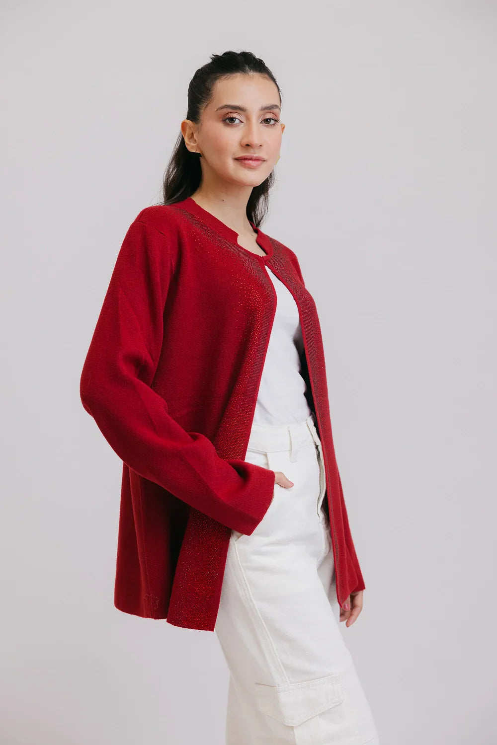 Shop Full Sleeves Round Neck Cardigan Sweater Online