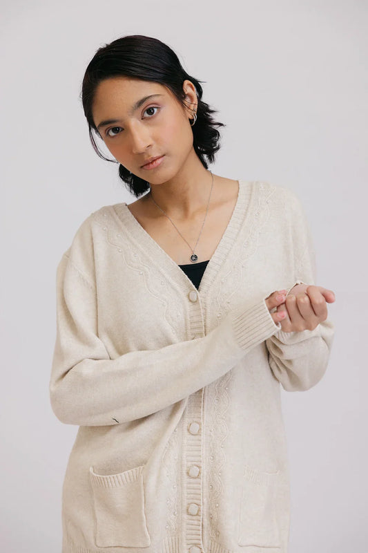 Picture of Full Sleeves V-Neck Cardigan Sweater - Available at Raja Sahib