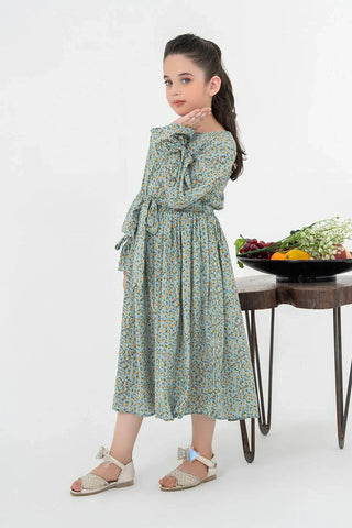 Picture of Printed Lawn Maxi Dress - by Raja Sahib Kids