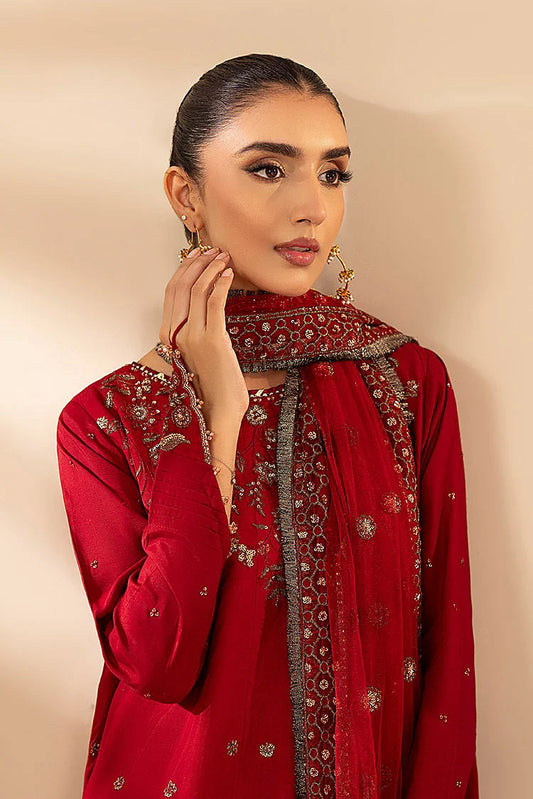3-PC Stitched Embroidered Suit