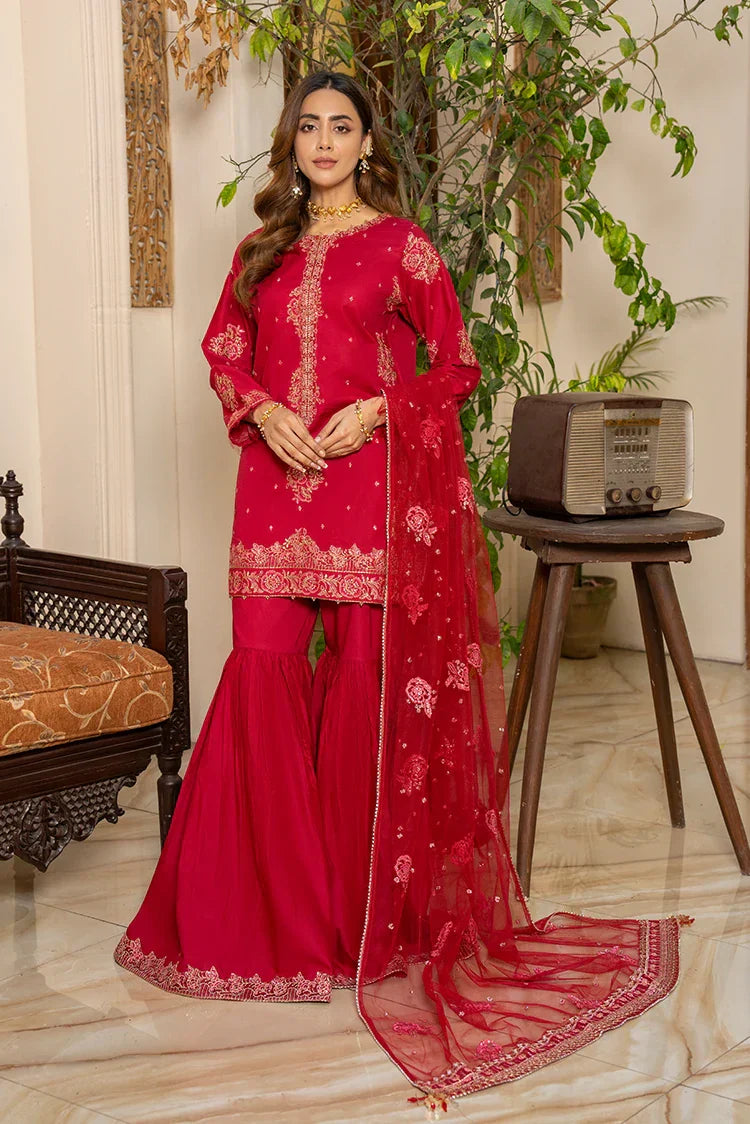 Picture of 3-PC Stitched Embroidered Suit - Available at Raja Sahib