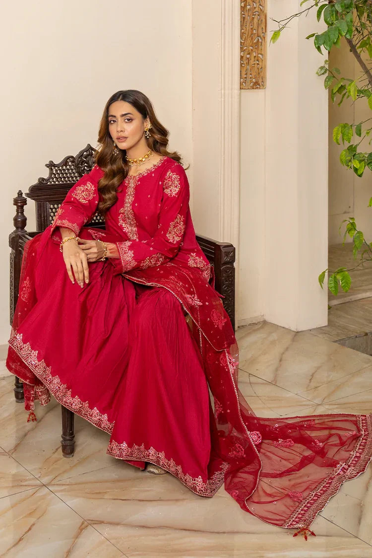 Picture of 3-PC Stitched Embroidered Suit - Available at Raja Sahib