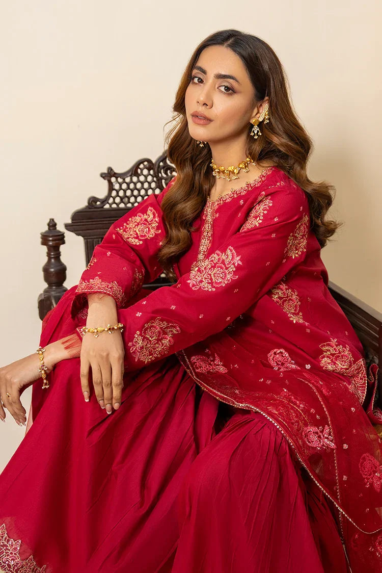 Picture of 3-PC Stitched Embroidered Suit - Available at Raja Sahib