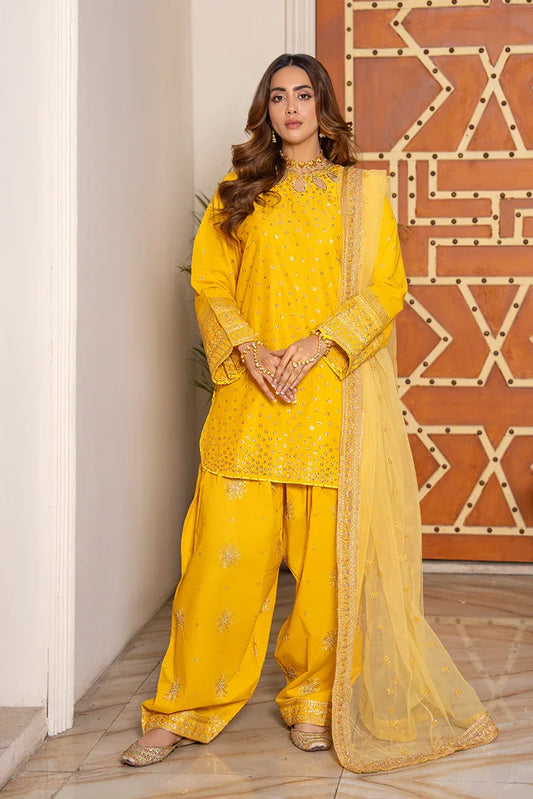 Picture of 3-PC Stitched Embroidered Suit - Available at Raja Sahib