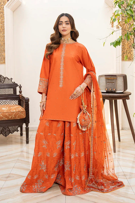 Picture of 3-PC Stitched Embroidered Suit - Available at Raja Sahib