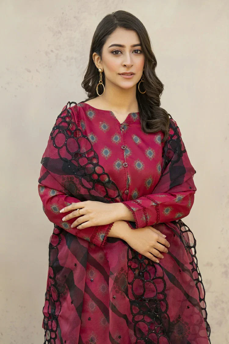 Picture of 3-PC Stitched Embroidered Suit - Available at Raja Sahib