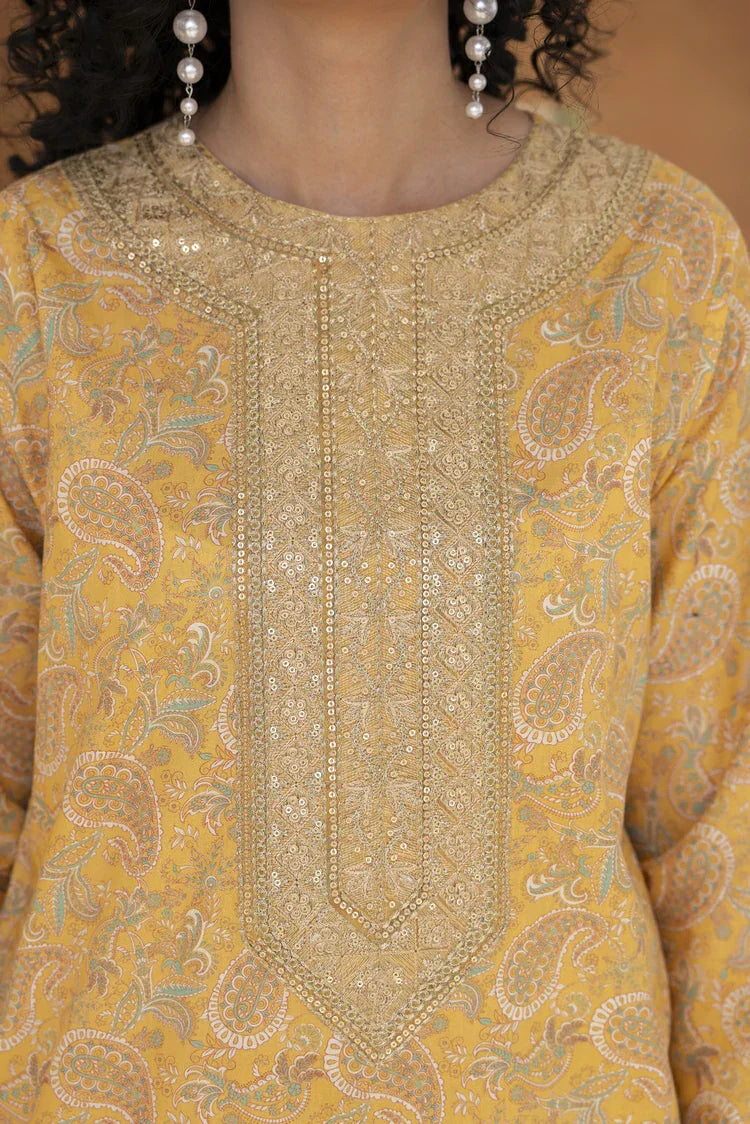 Picture of 3-PC Stitched Embroidered Suit - Available at Raja Sahib