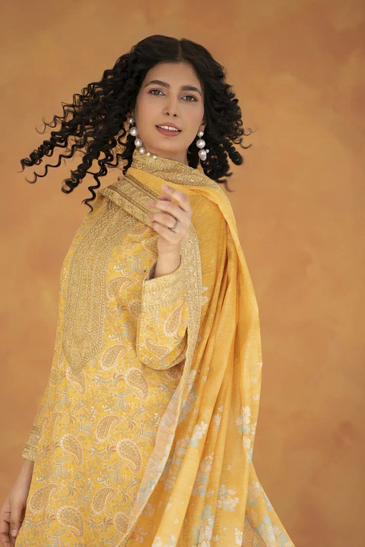 Picture of 3-PC Stitched Embroidered Suit - Available at Raja Sahib