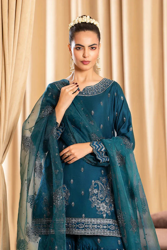 3-PC Stitched Embroidered Suit