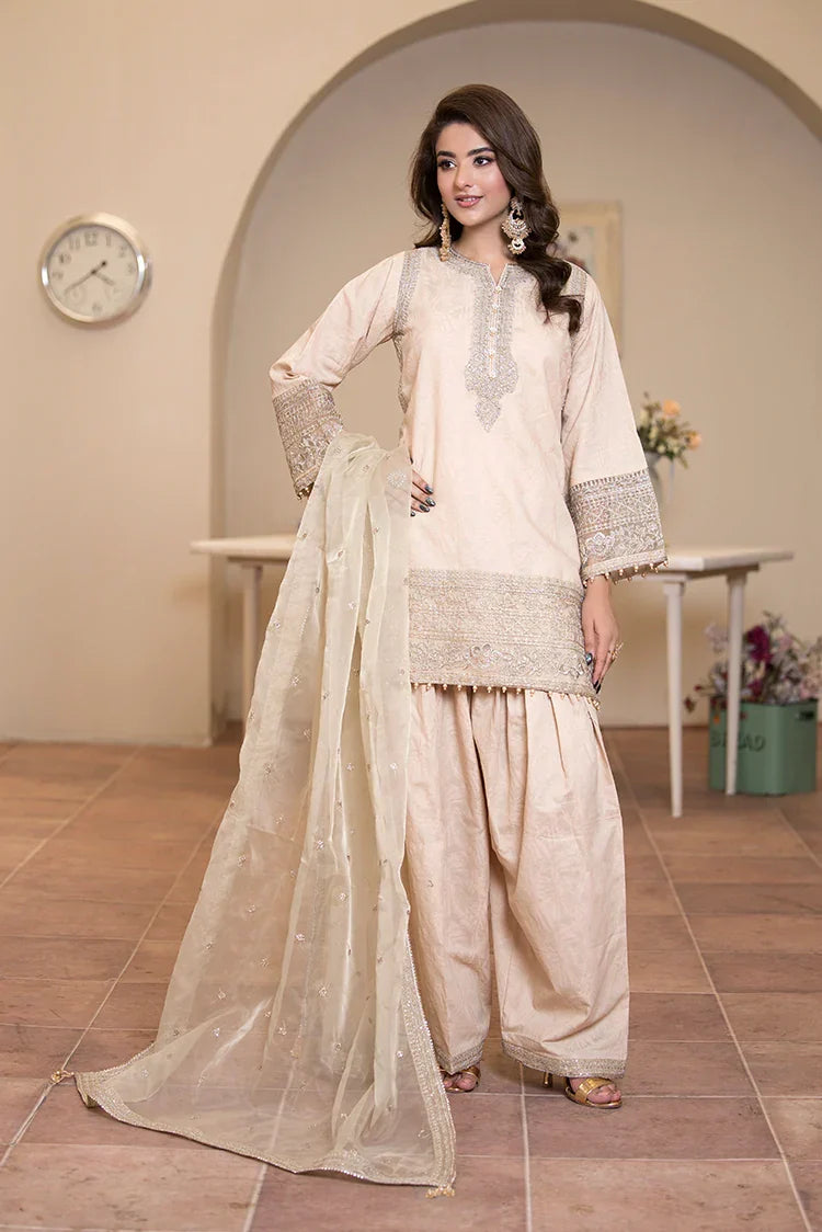 Picture of 3-PC Stitched Embroidered Suit - Available at Raja Sahib