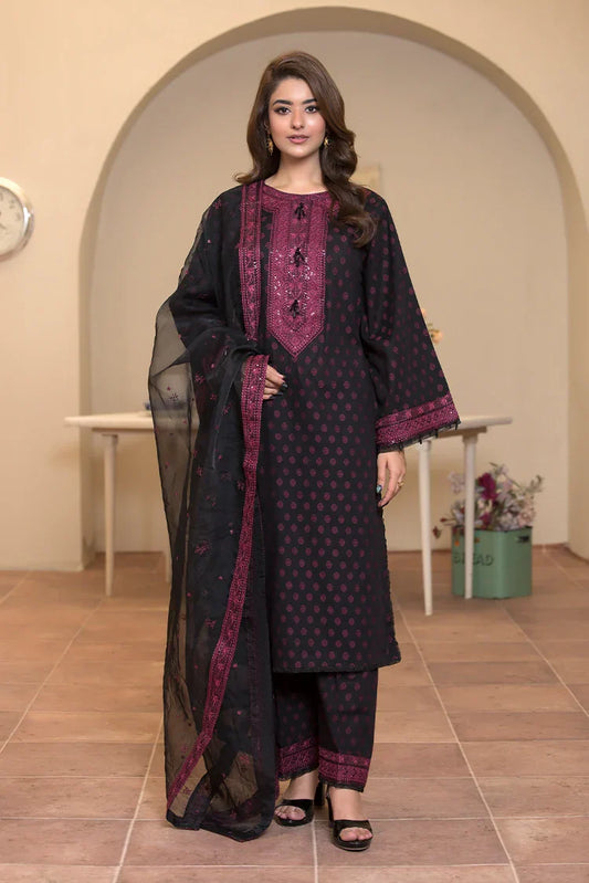Picture of 3-PC Stitched Embroidered Suit - Available at Raja Sahib