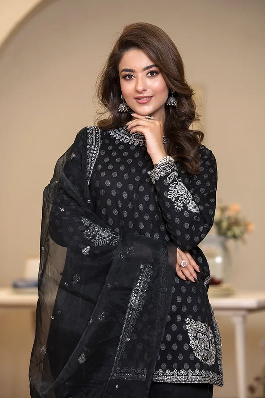 Picture of 3-PC Stitched Embroidered Suit - Available at Raja Sahib