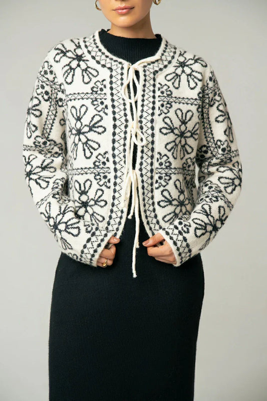 Embroidered Knit Cardigan