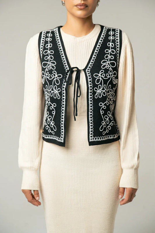 Embroidered Knit Cardigan
