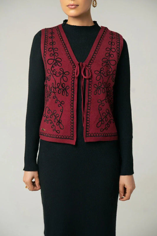 Embroidered Knit Cardigan
