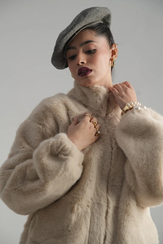 Faux-Fur Bomber Jacket