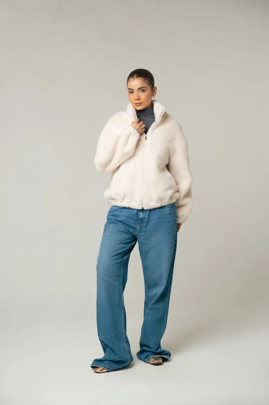 Faux-Fur Bomber Jacket