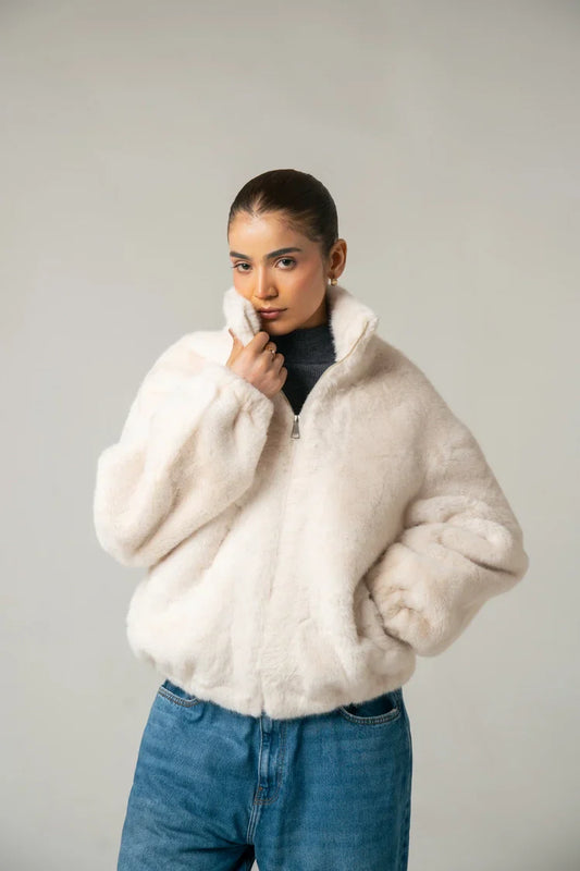 Faux-Fur Bomber Jacket