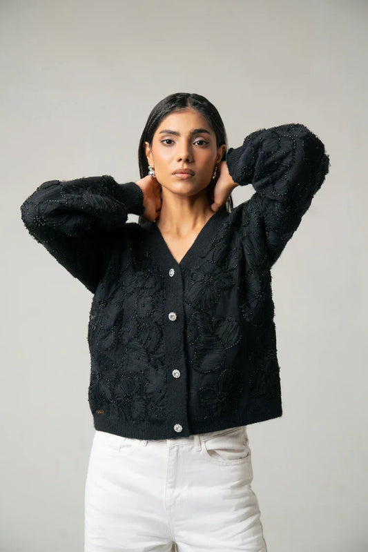 Embroidered Knit Cardigan