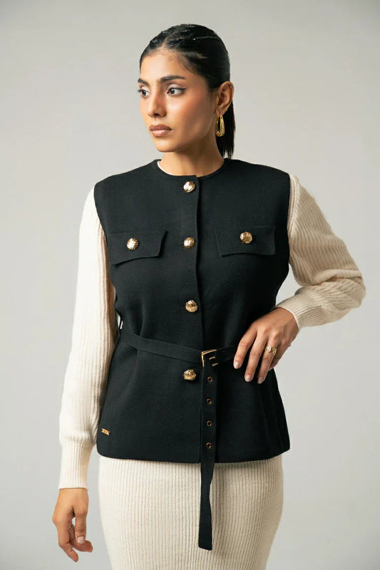 Sleeveless Knit  Cardigan