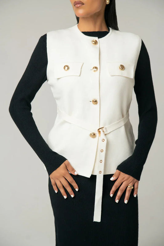 Sleeveless Knit  Cardigan