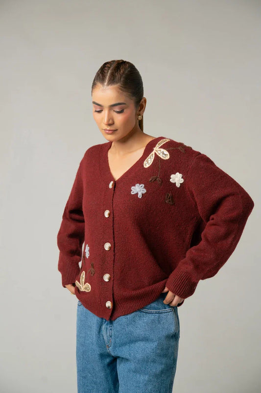 Embroidered Knit Sweater