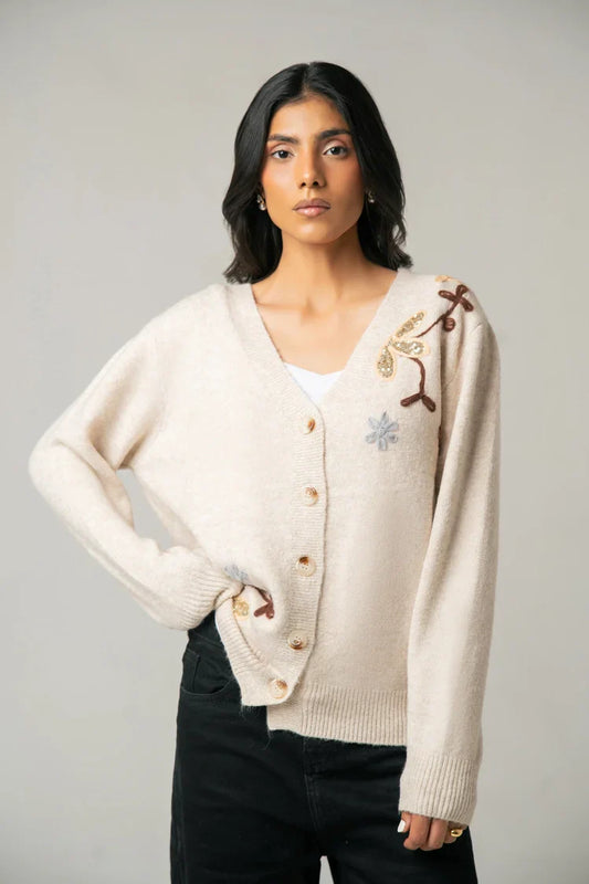 Embroidered Knit Sweater