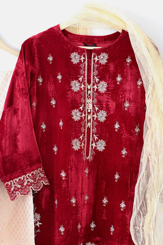 Picture of Kashish - Kids Velvet Wear - 3 Piece - 6080G - Available at Raja Sahib