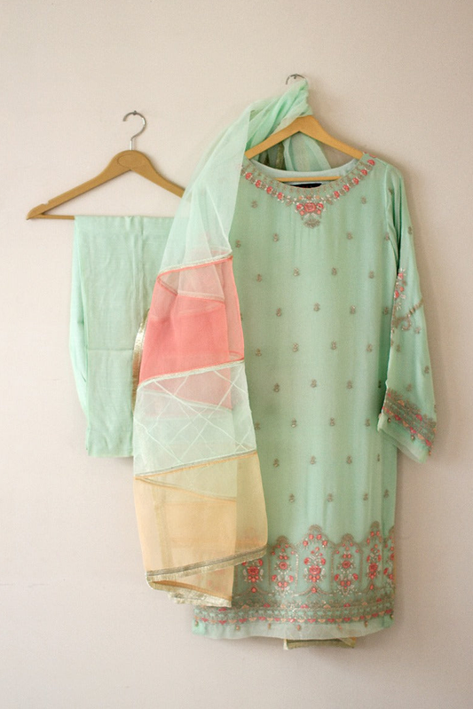 Picture of Kashish - Formals Luxury Pret - Sea Green - 6136 - Available at Raja Sahib