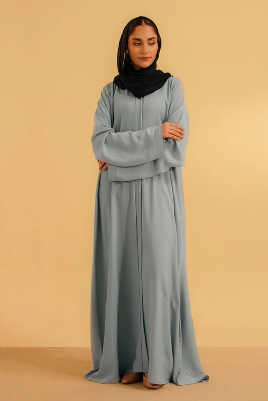 Divinely Crafted - Embroidered Abaya - Sky Blue
