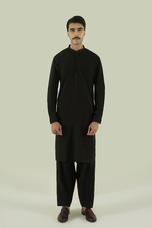 Black Pearl - Wash & Wear | Dark Brown Ban Kameez Shalwar