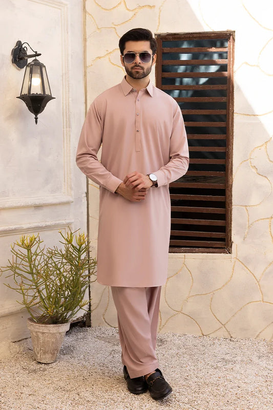Black Pearl - Wash & Wear | Muave Collar Shalwar Kameez