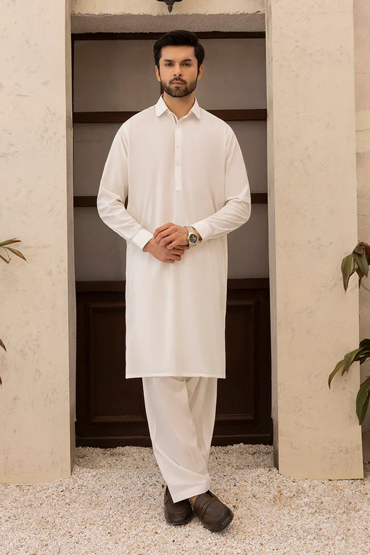 Black Pearl - Wash & Wear | Off White Ban Shalwar Kameez