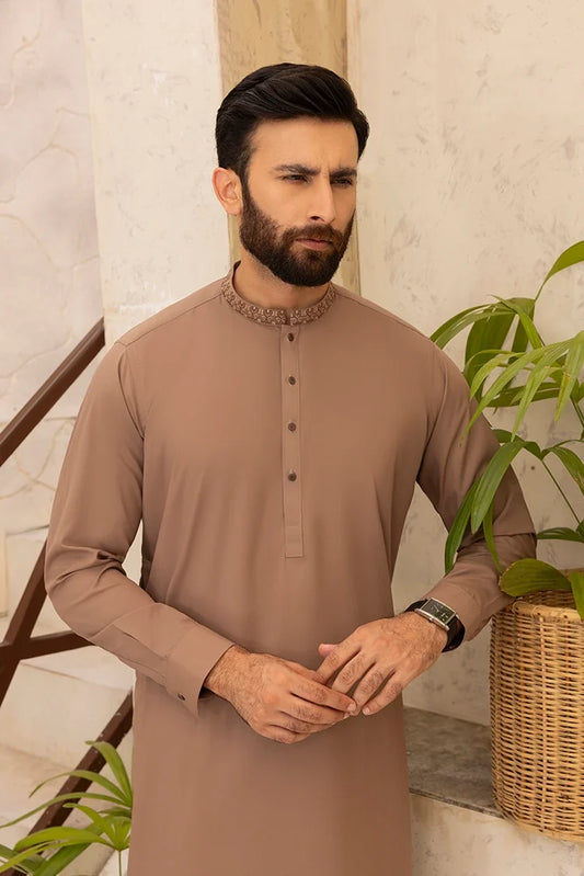 Black Pearl - Wash & Wear | Brown Ban Shalwar Kameez