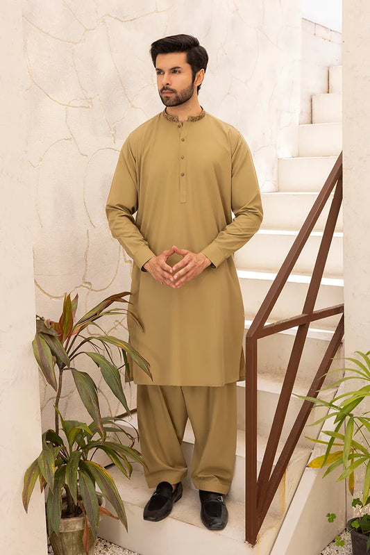 Black Pearl - Wash & Wear - Olive Ban Shalwar Kameez