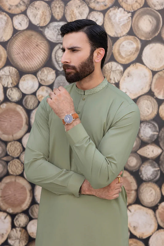 Black Pearl - Wash & Wear | Pistachio Ban Shalwar Kameez