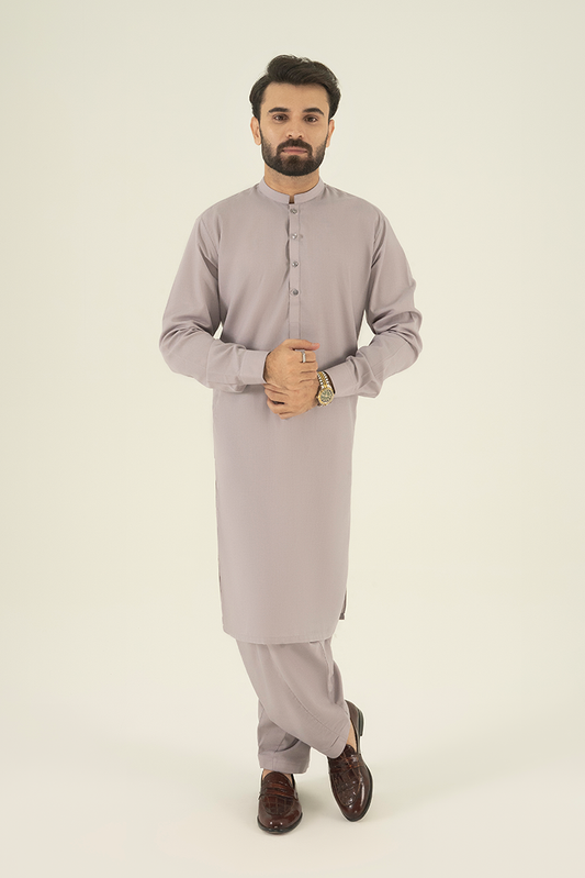 Black Pearl - Wash & Wear | Purple Ban Kameez Shalwar