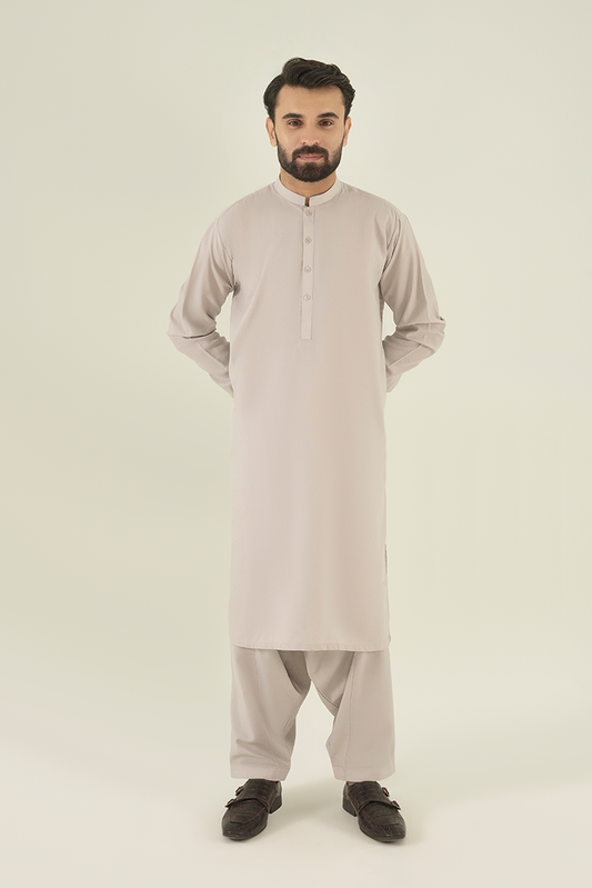 Black Pearl - Wash & Wear | Silver Ban Kameez Shalwar