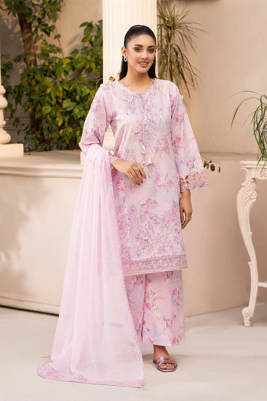 Ellena - 3-PC Stitched Embroidered Suit