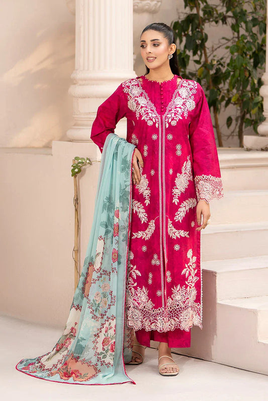 Ellena - 3-PC Stitched Embroidered Suit
