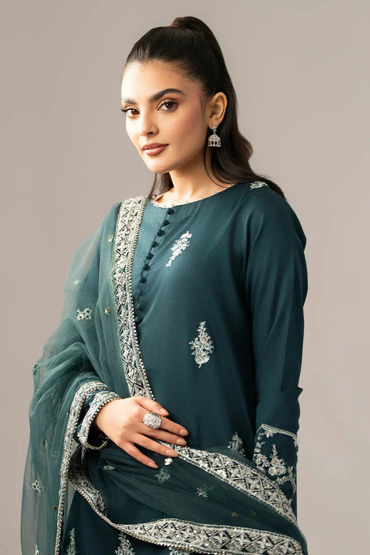 Ellena - 3-PC Stitched Embroidered Suit