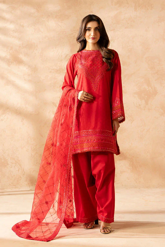 Ellena - 3-PC Stitched Embroidered Suit