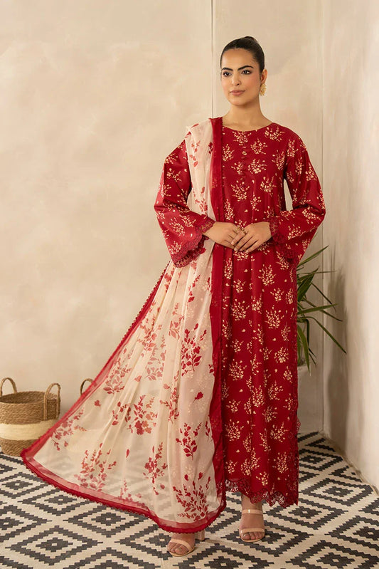 Ellena - 3-PC Stitched Embroidered Suit
