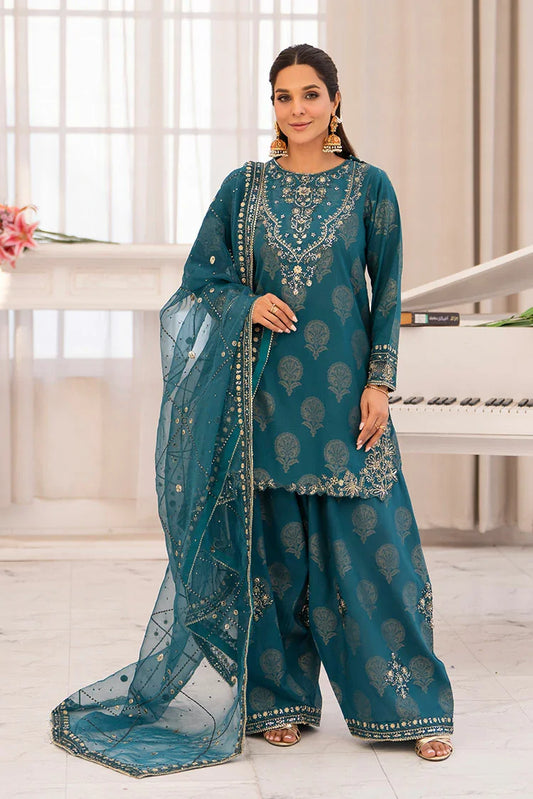 Ellena - 3-PC Stitched Embroidered Suit