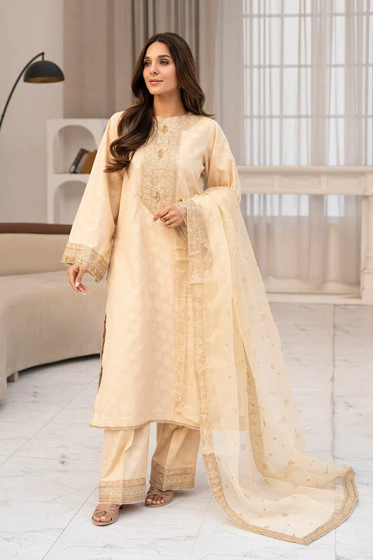 Ellena - 3-PC Stitched Embroidered Suit