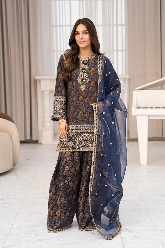 Ellena - 3-PC Stitched Embroidered Suit