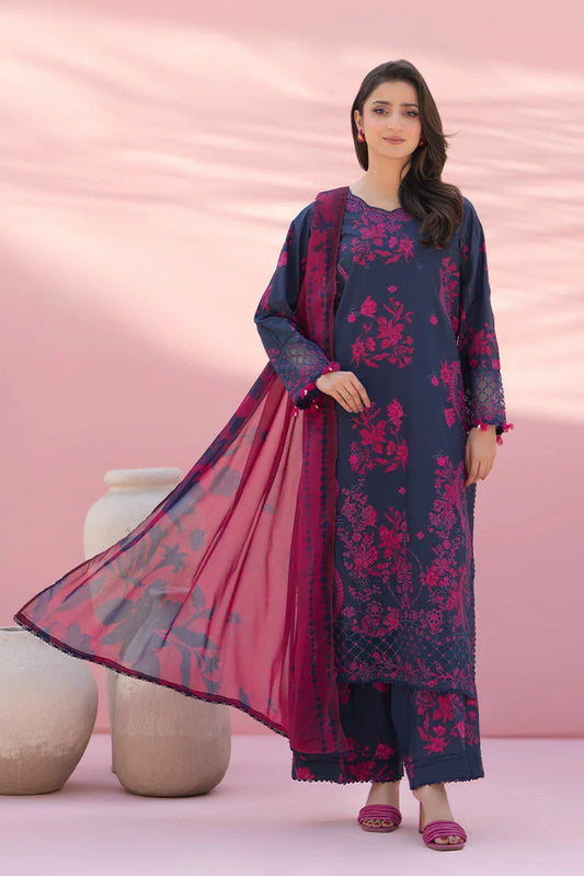 Ellena - 3-PC Stitched Embroidered Suit