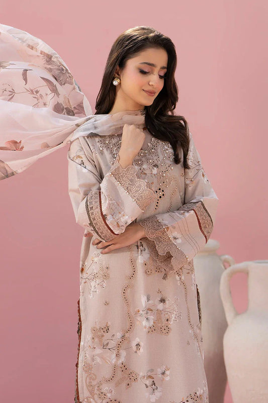 Ellena - 3-PC Stitched Embroidered Suit