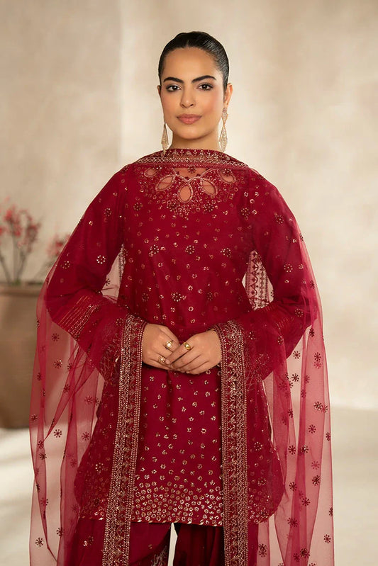 Ellena - 3-PC Stitched Embroidered Suit